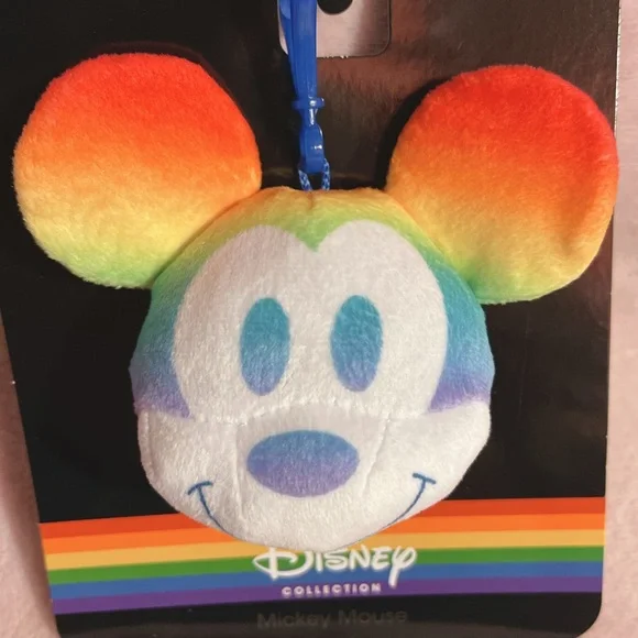 Disney Mickey Mouse Rainbow Pride Collection Plush Clip - Picture 2 of 6